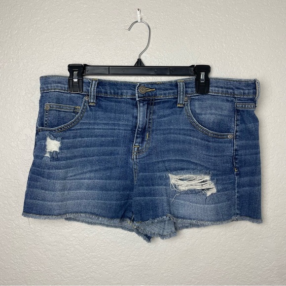Mossimo Supply Co. Pants - Mossimo Supply Co. Blue Distressed Jean Shorts Size 12